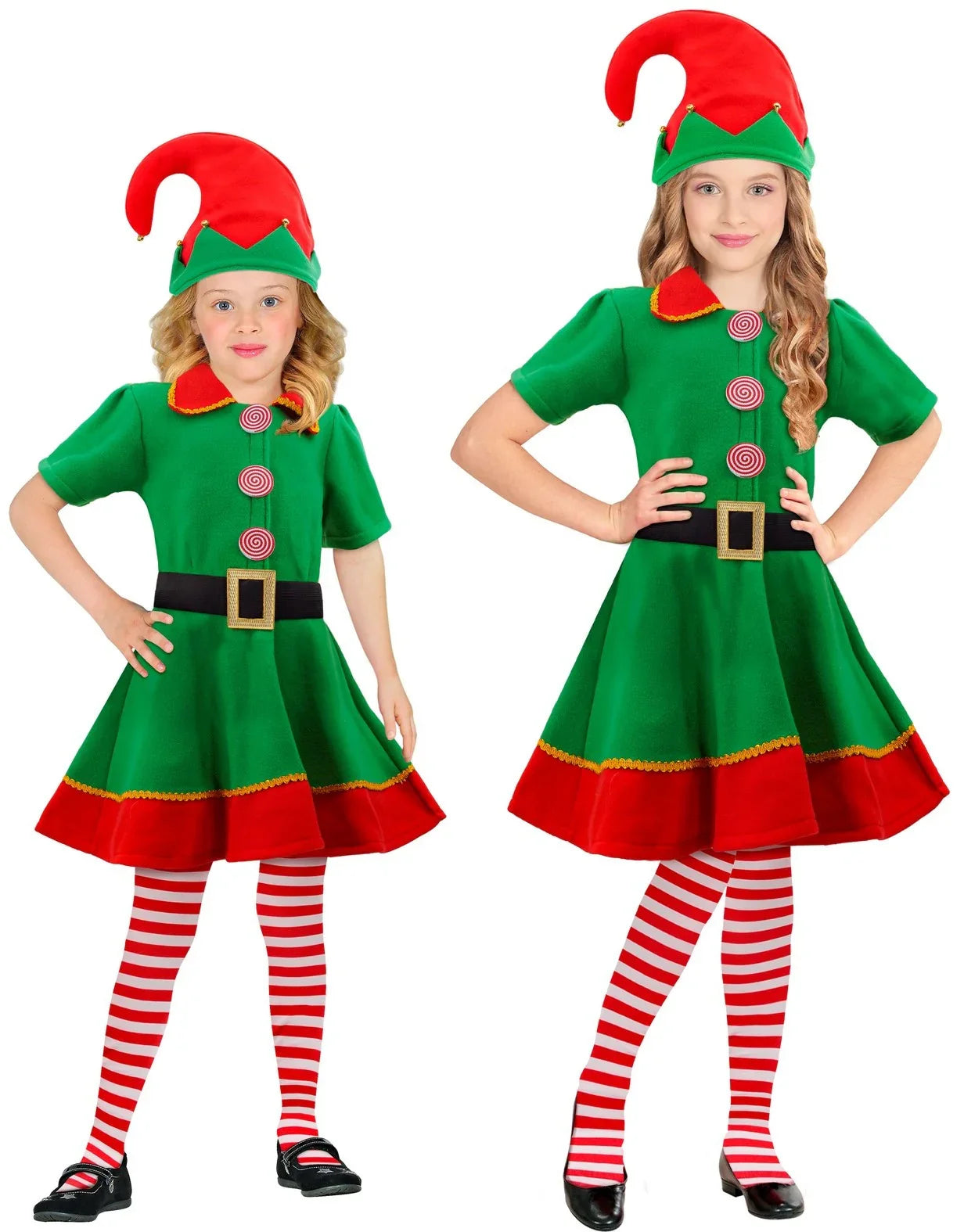 Disfraz de Elfa Ayudante de Santa Claus para Niña Elfos Navideños Widmann