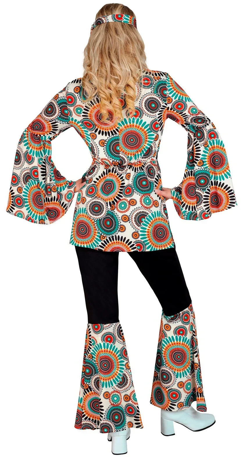 Disfraz Hippie Años 60 con Estampado Multicolor para Mujer Hippies Widmann