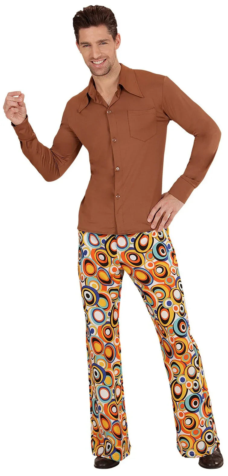 Camisa Disco Años 70 Marrón para Hombre Camisas Disco Años 70 Widmann