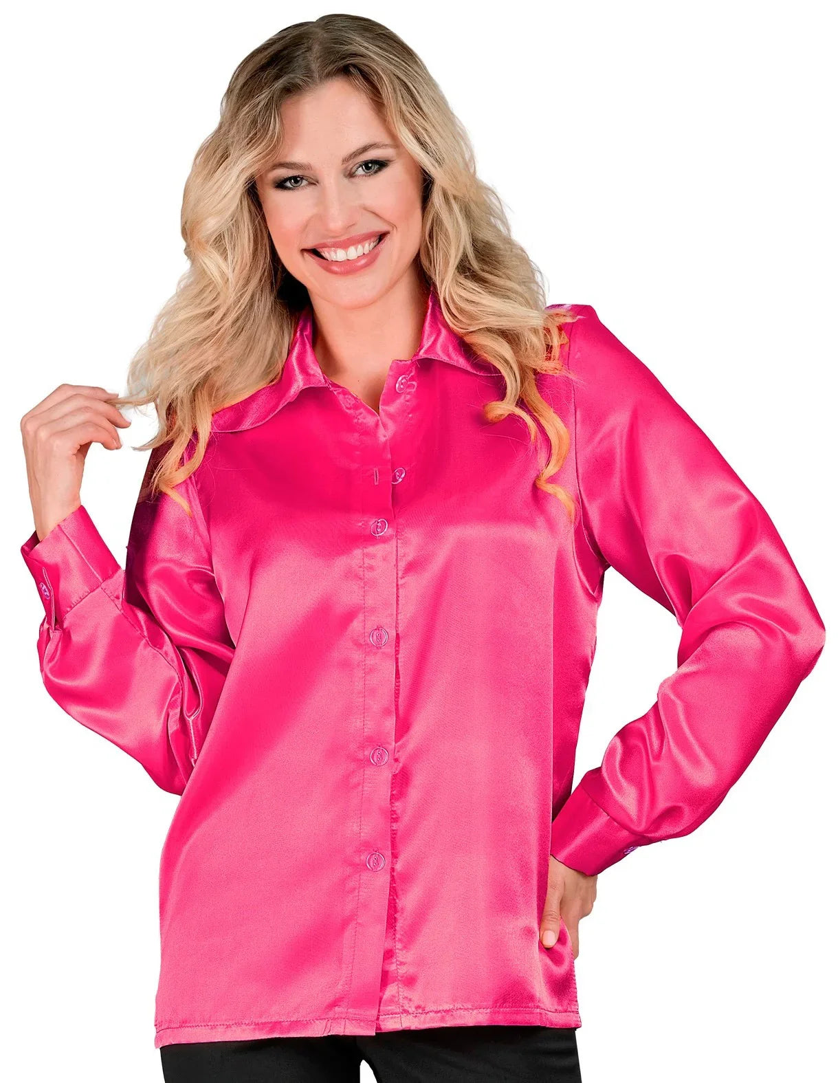 Camisa Disco Años 70 Rosa para Mujer Camisas Disco Años 70 Widmann