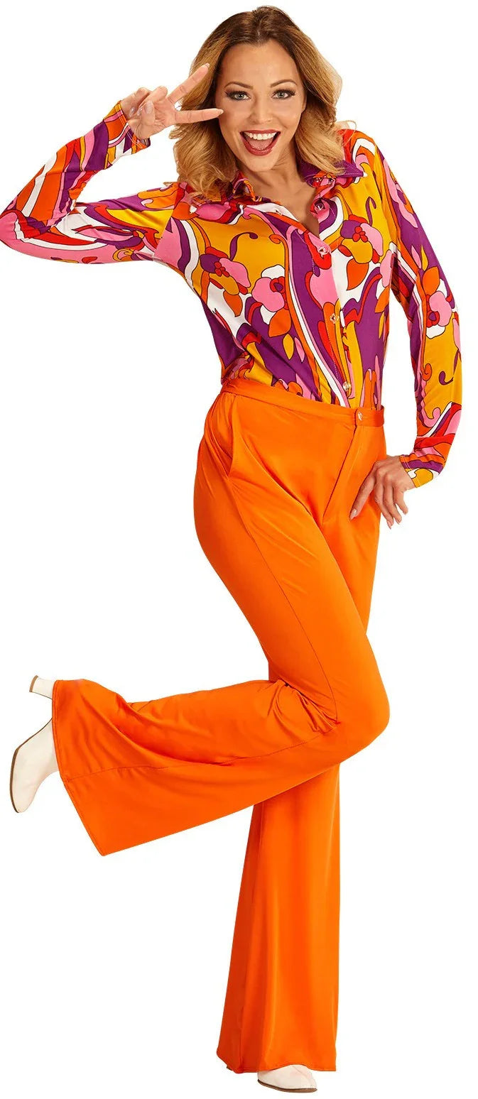 Pantalón de Campana Años 70 Naranja para Mujer Años 70 Widmann
