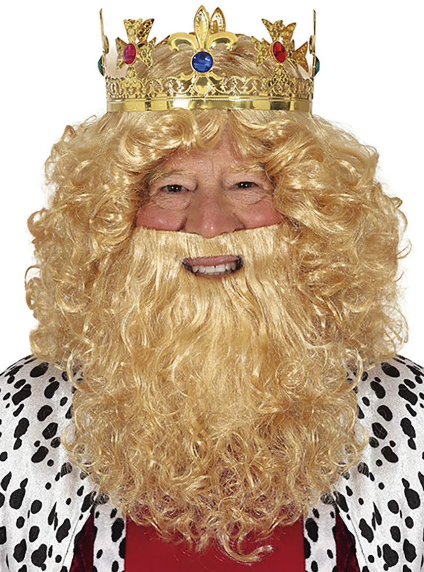 Peluca Rubia con Barba de Rey Mago Pelucas y Barbas de Reyes Magos Guirca