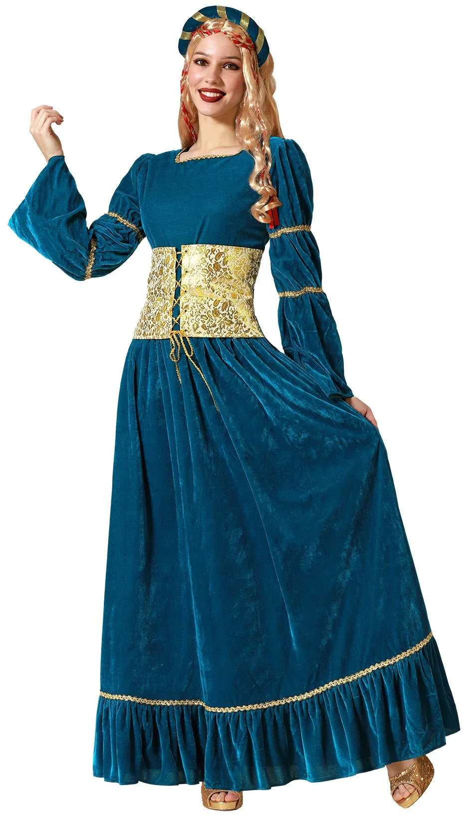 Disfraz de Princesa Medieval Azul para Mujer Princesas y Damas Medievales Atosa