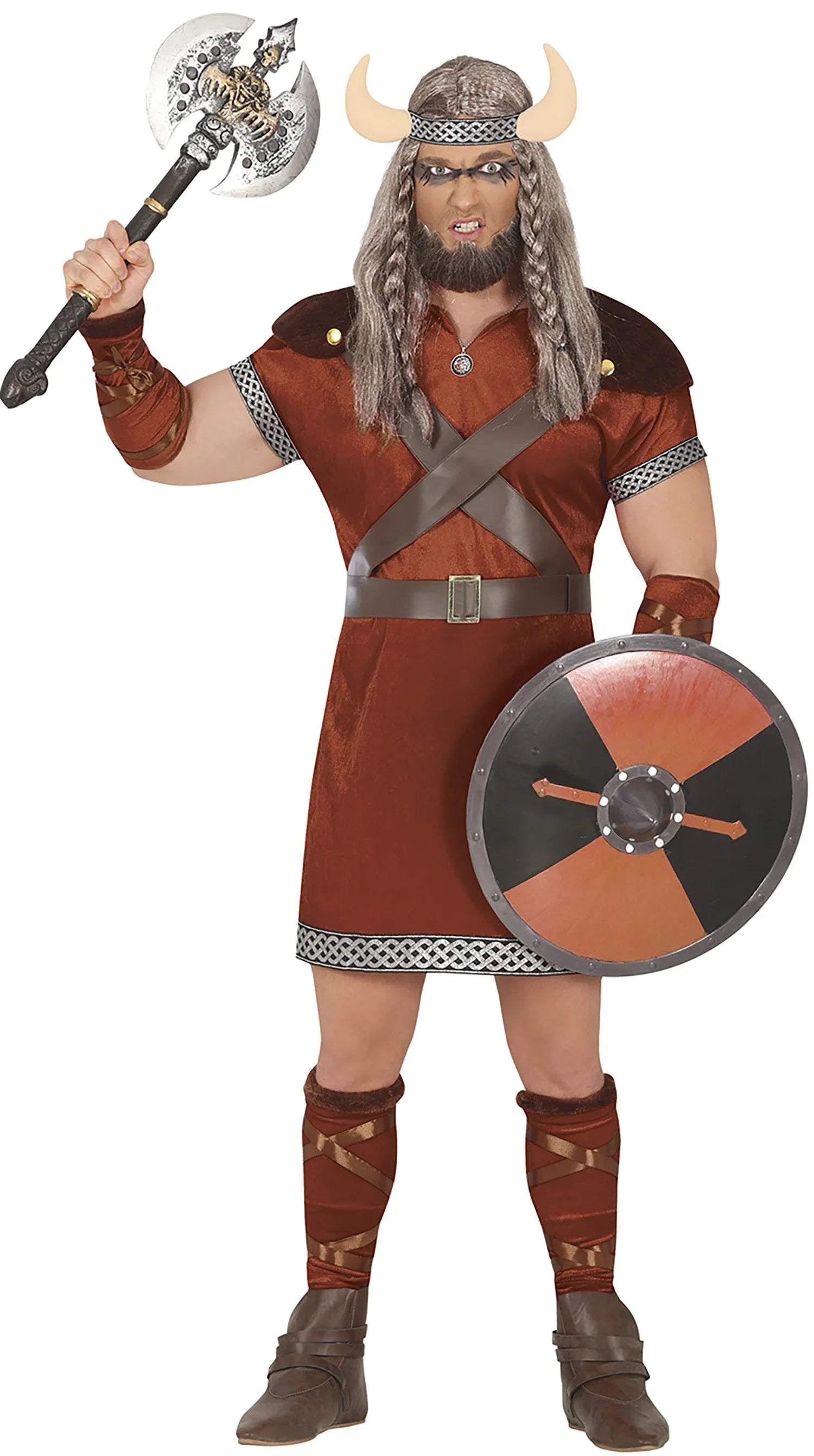 Disfraz de Guerrero Vikingo Marrón para Hombre Vikingos Guirca