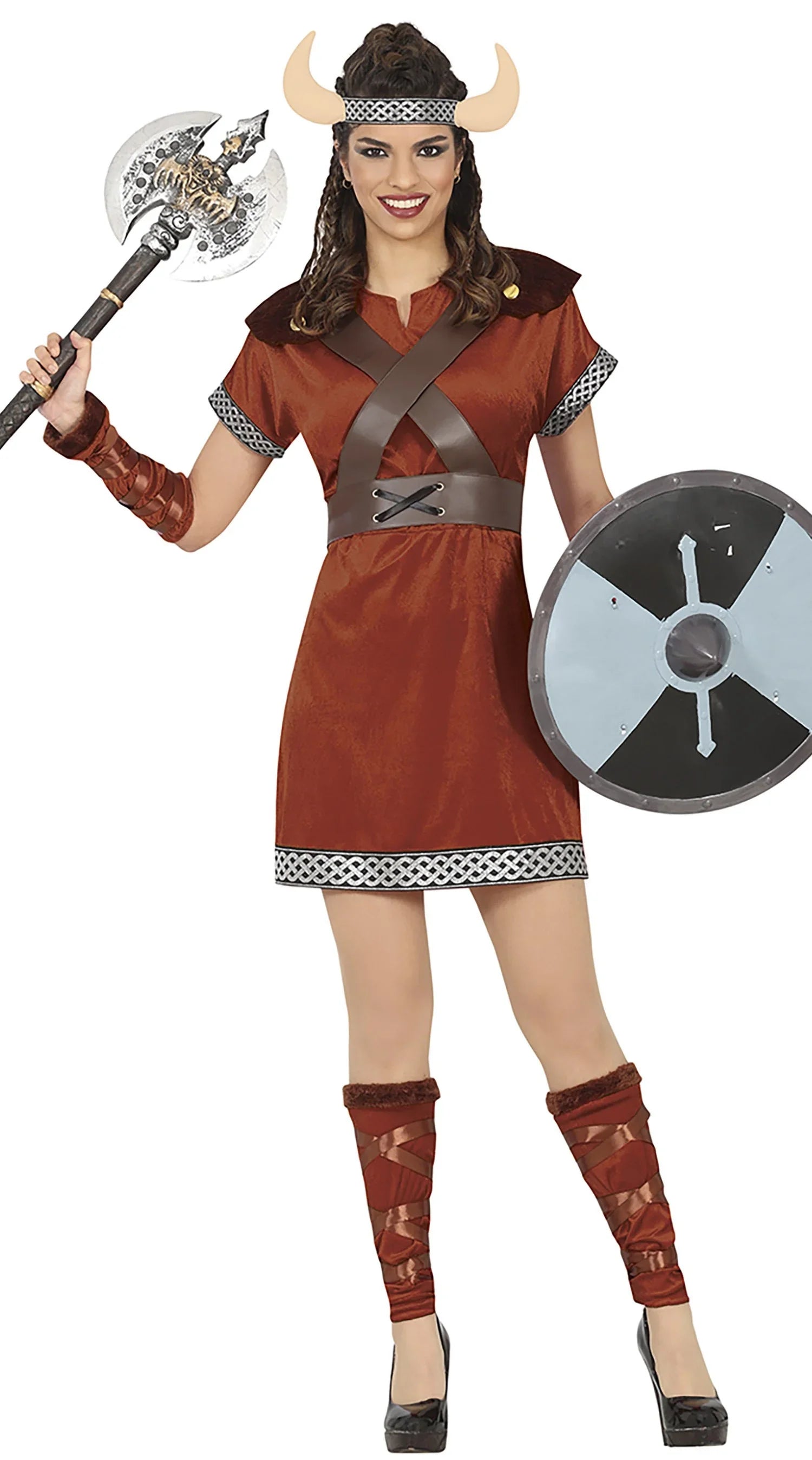 Disfraz de Guerrera Vikinga Marrón para Mujer Vikingos Guirca