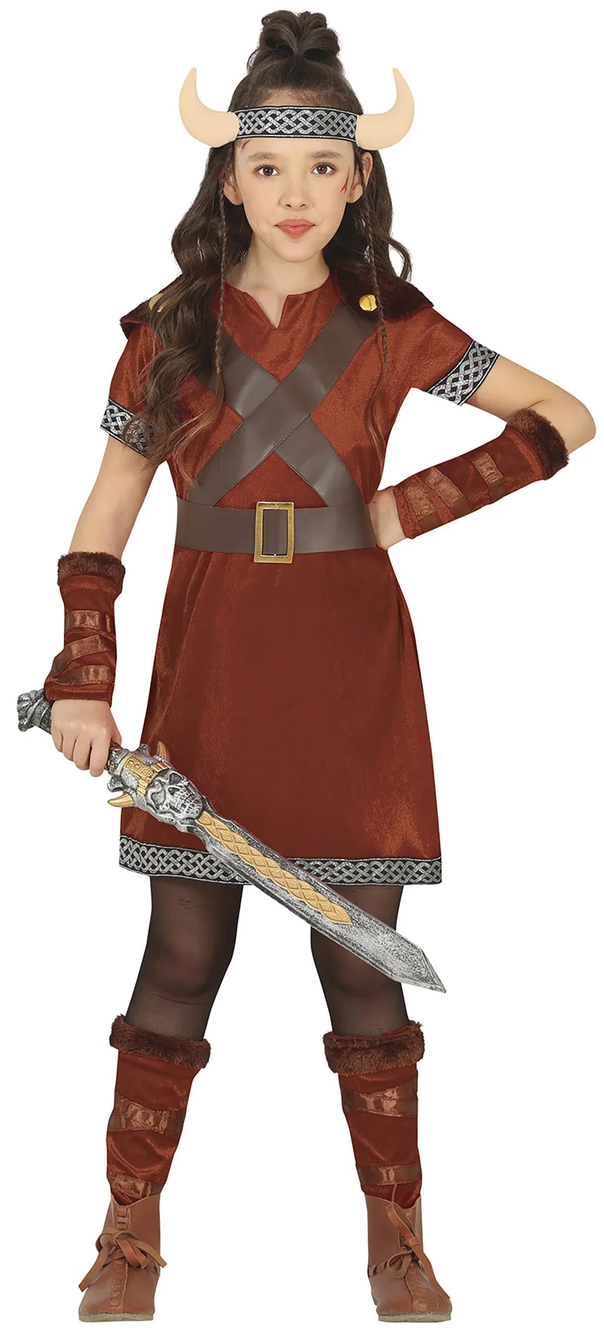 Disfraz de Guerrero Vikingo Marrón Infantil Vikingos Infantiles Guirca