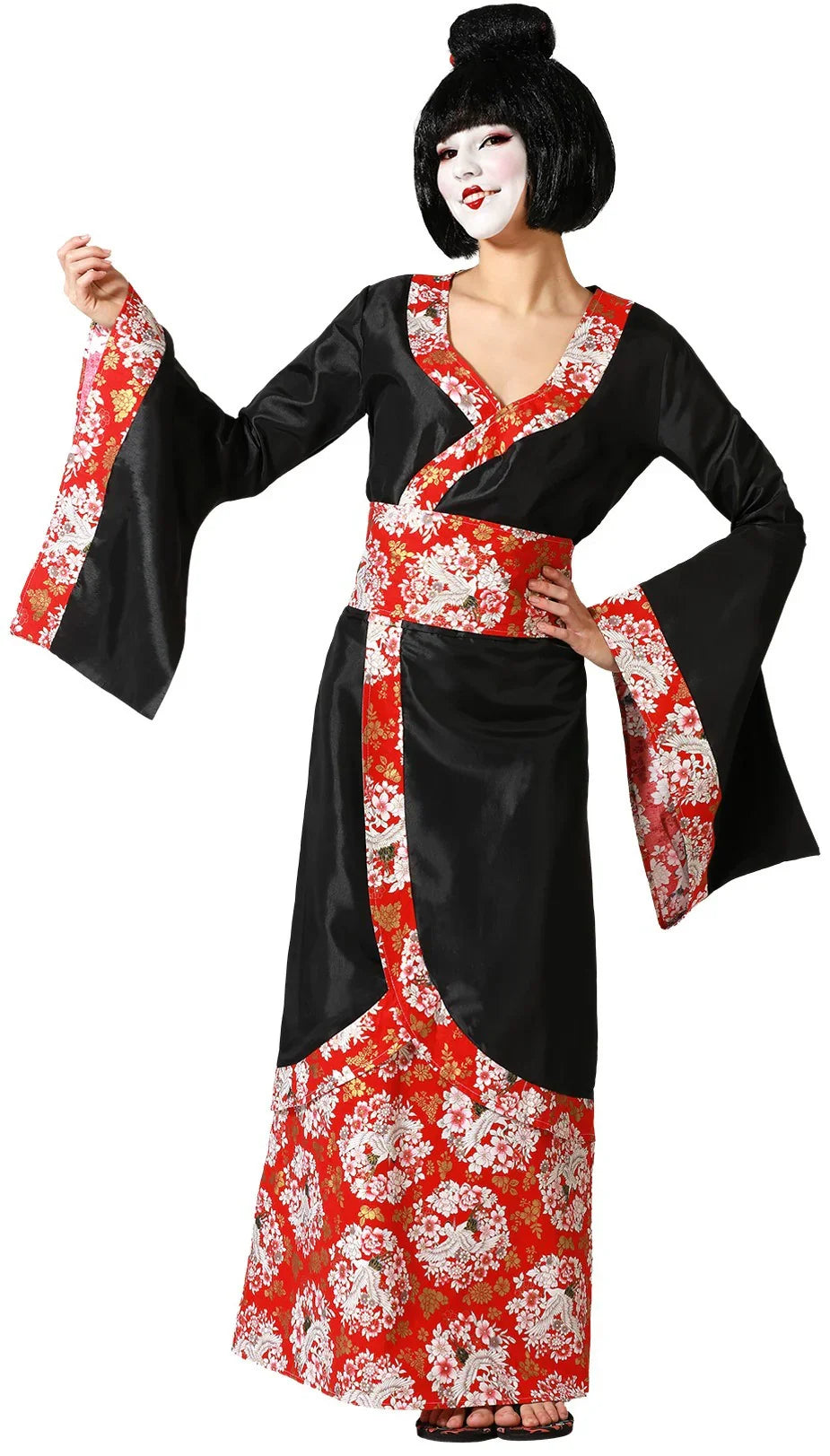 Disfraz de Geisha con Kimono Negro para Mujer Geishas Atosa
