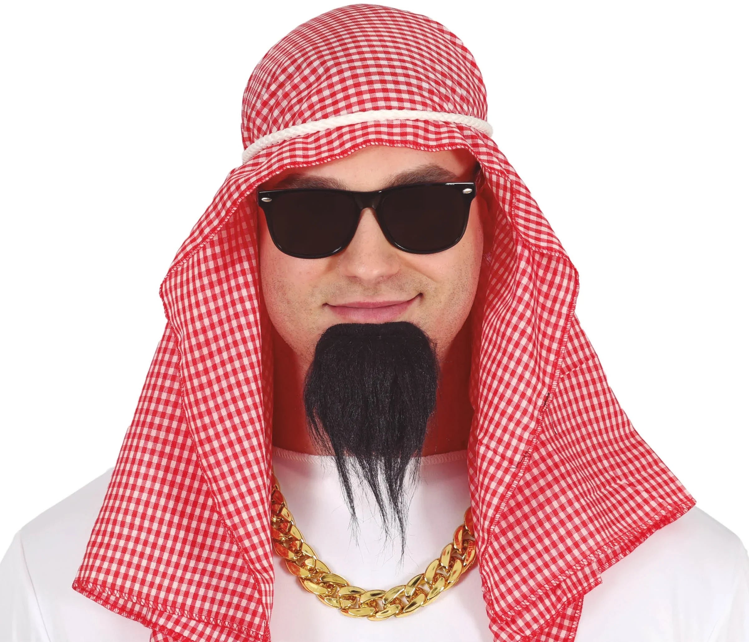 Kit de Jeque Árabe con Pañuelo, Gafas y Perilla Complementos Árabes Guirca