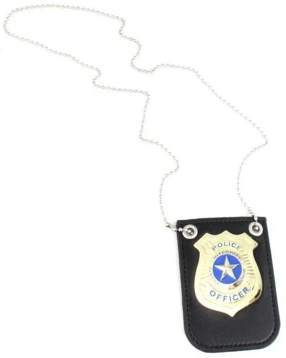 Placa de Oficial de Policía con Cadena Policía Partilandia