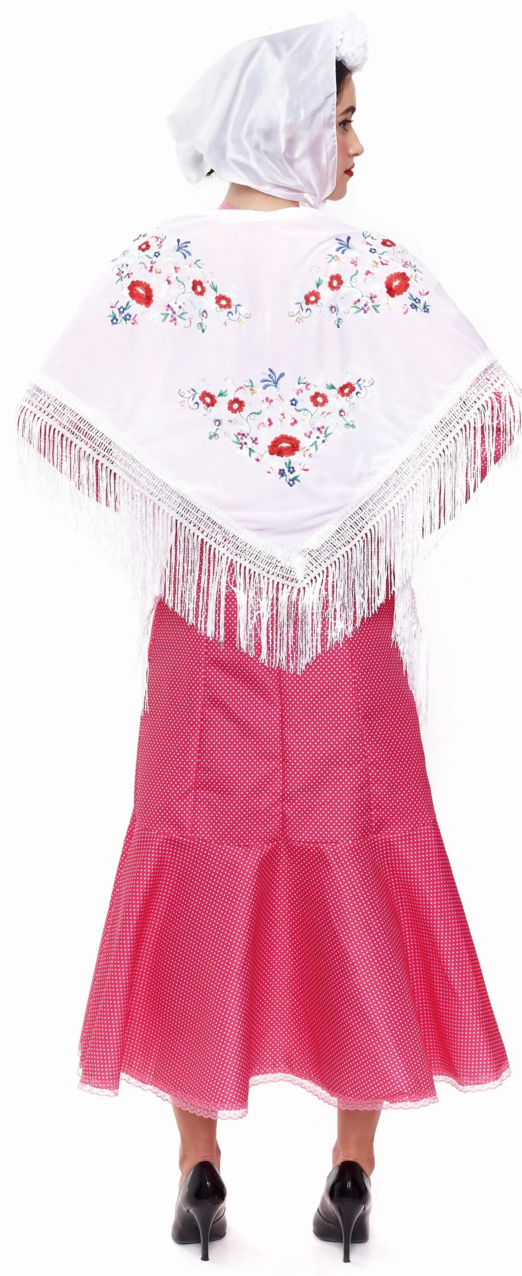 Disfraz de Chulapa Rosa con Lunares Blancos para Mujer Chulapos y Chulapas Partilandia