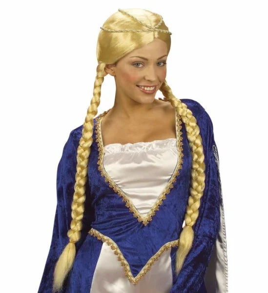 Peluca Rubia Medieval con Trenzas COMPLEMENTOS Widmann