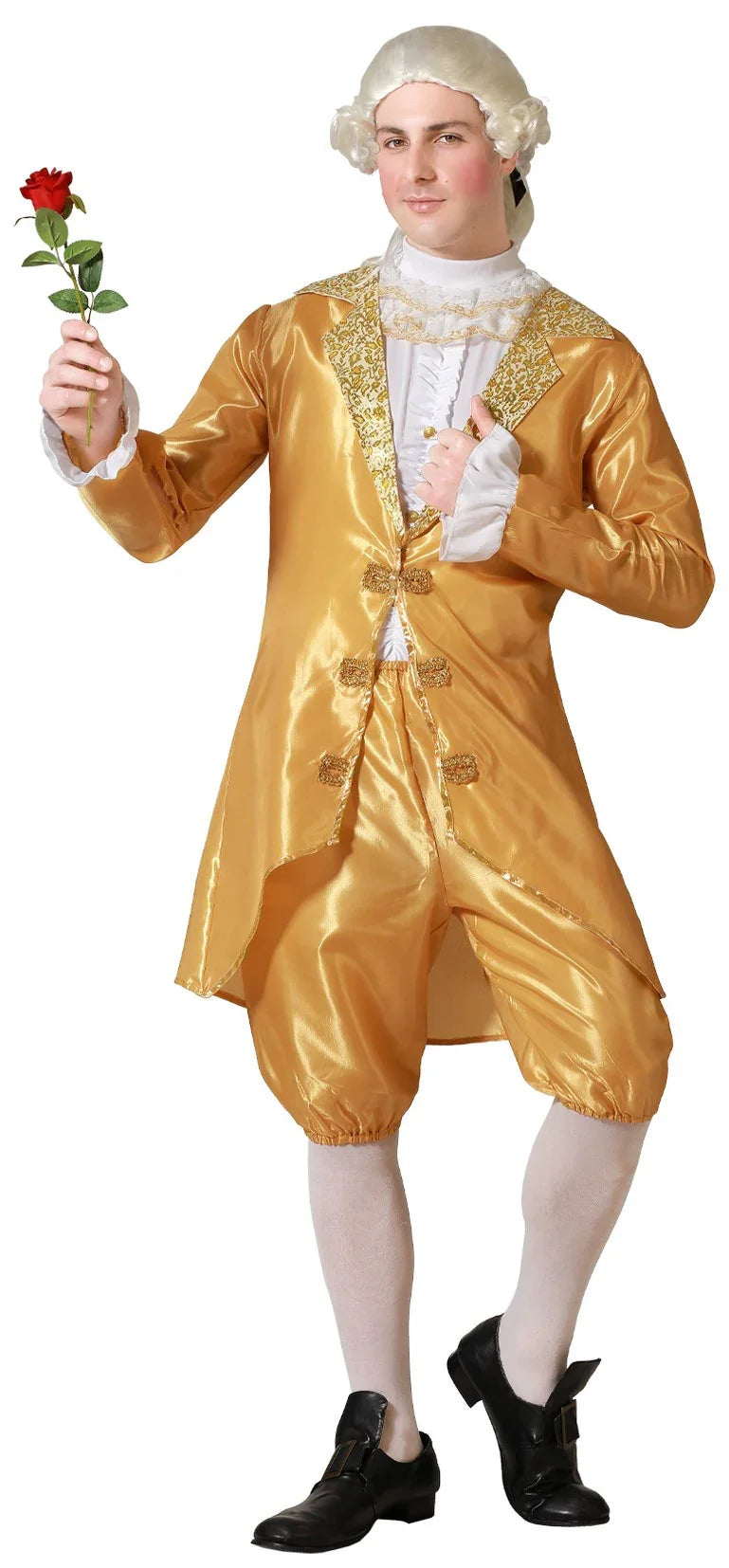 Disfraz de Cortesano Barroco Dorado para Hombre Venecianos y de Época Atosa