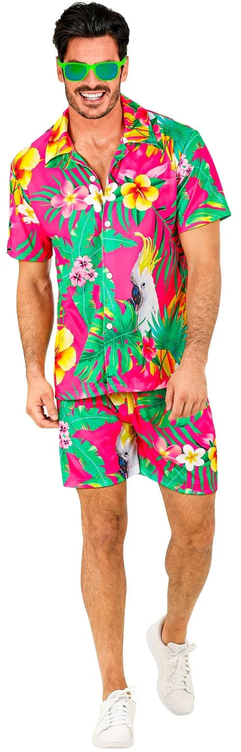 Disfraz Fiesta Hawaiana Rosa para Hombre Hawaianos Widmann