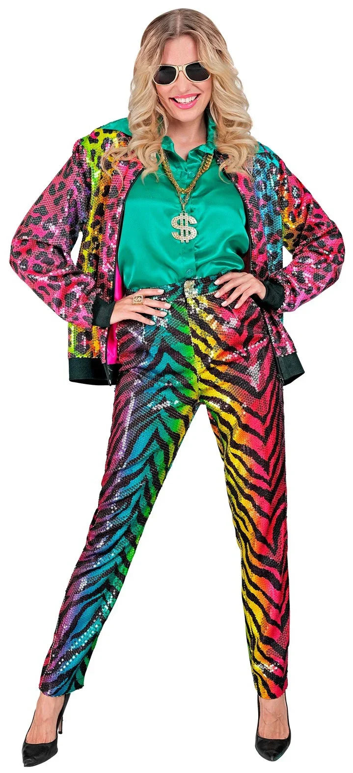 Pantalón de Tigre Arcoíris con Lentejuelas para Mujer Faldas y Pantalones Widmann