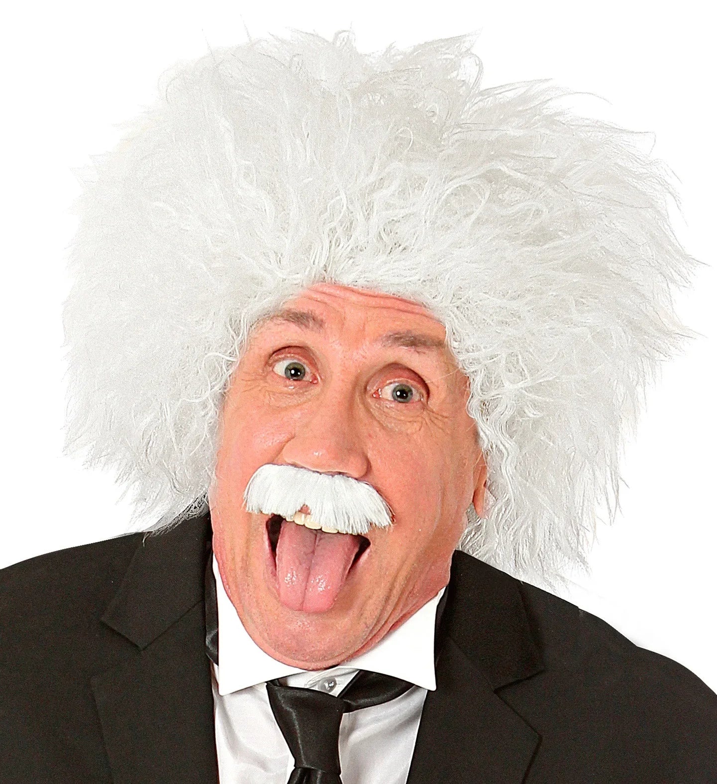 Peluca de Einstein Blanca con Bigote Pelucas Blancas Widmann
