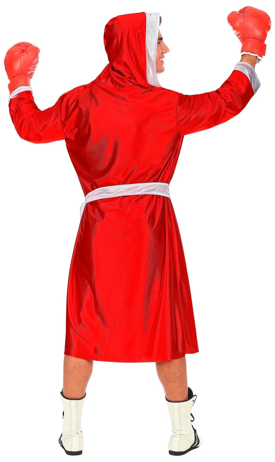 Disfraz de Boxeador Rojo con Bata para Hombre Boxeadores Widmann