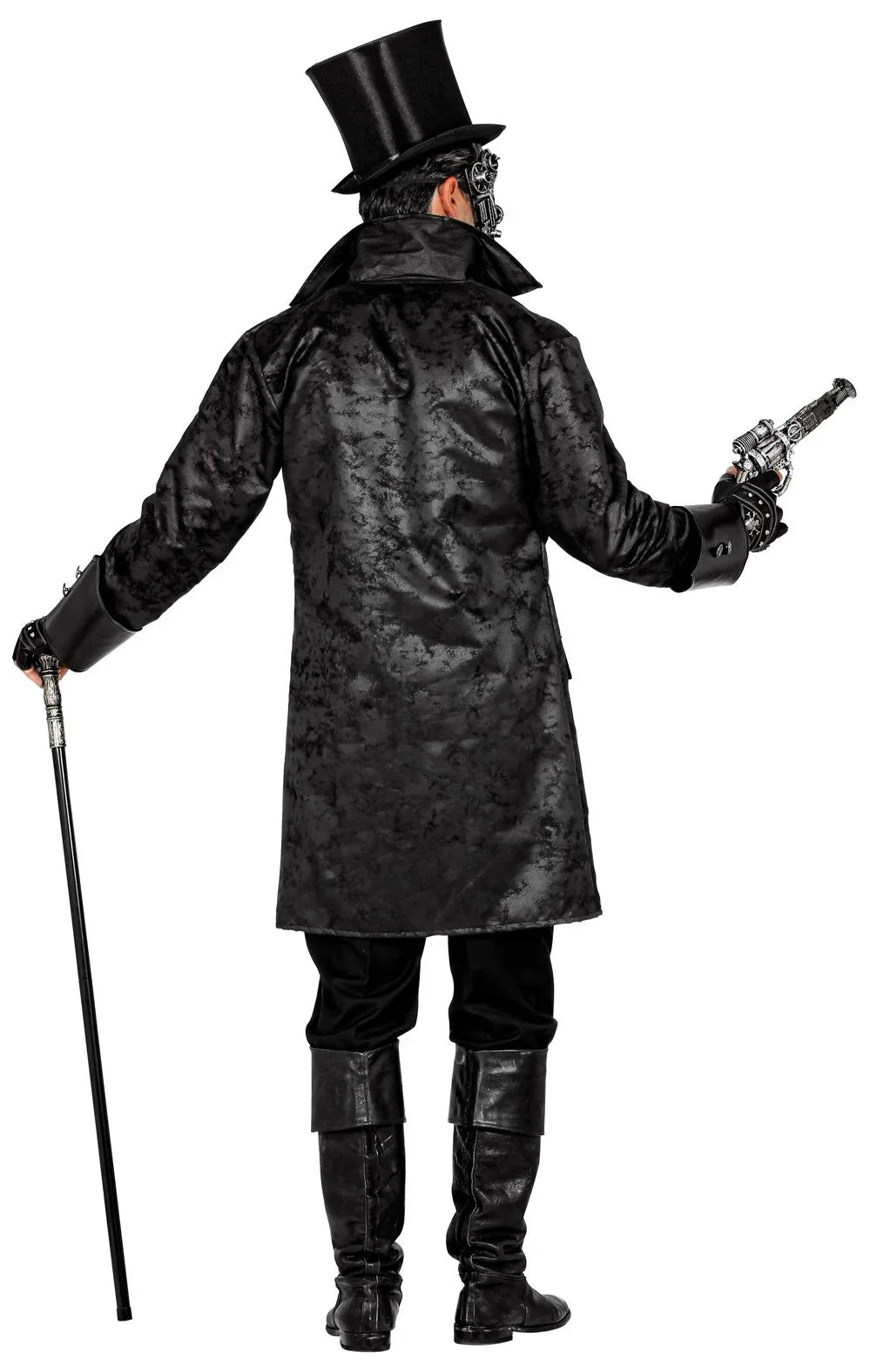 Chaqueta Steampunk o Pirata Larga Negra Efecto Cuero Chaquetas y Fracs Widmann