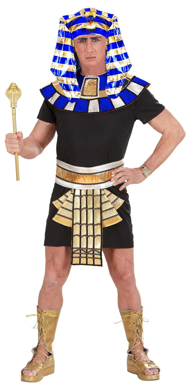 Tocado de Faraón Egipcio Dorado y Azul Complementos Egipcios Widmann