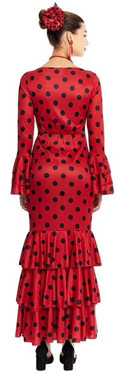 Disfraz de Sevillana Rojo con Lunares Negros para Mujer Sevillanas Partilandia