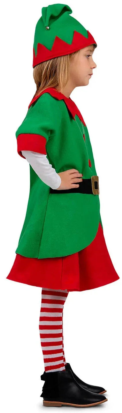 Disfraz de Elfa de Papá Noel para Niña Navidad Infantiles Viving