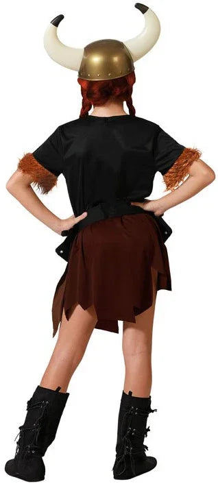 Disfraz de Vikinga Oscura para Niña Vikingo Atosa