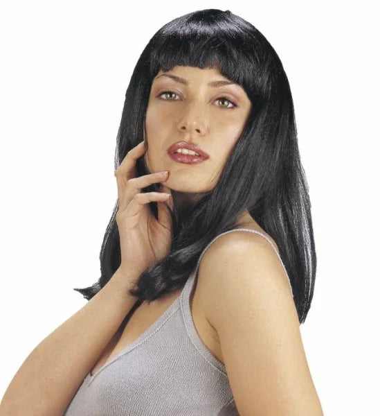 Peluca Morena Lisa con Flequillo COMPLEMENTOS Widmann