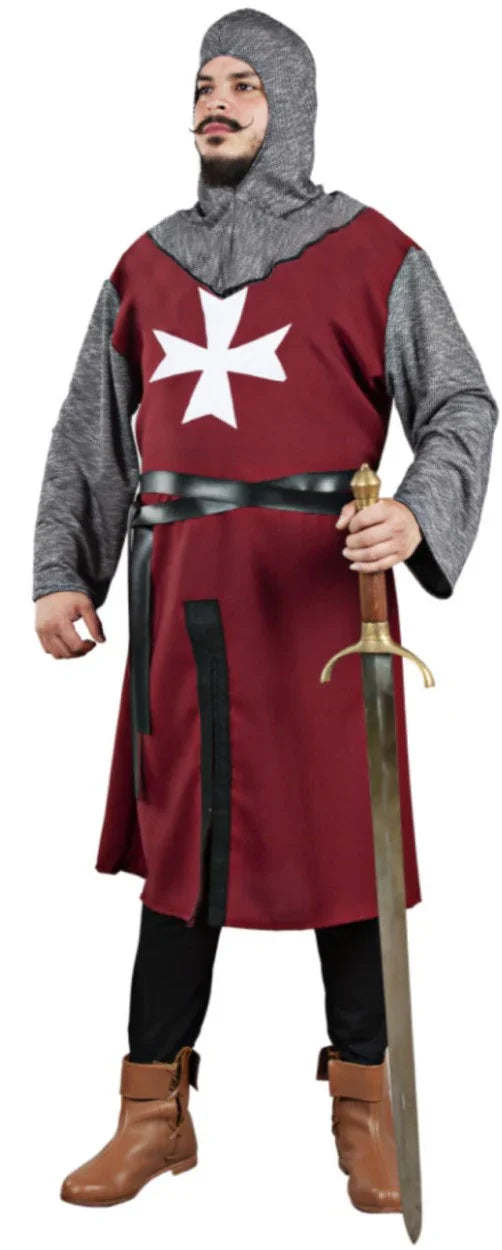 Disfraz de Caballero de la Orden de Malta para Hombre Caballeros y Cruzados Medievales Fycar