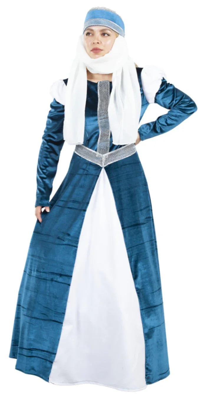Disfraz de Marquesa Medieval Azul para Mujer Reyes y Reinas Medievales Fycar
