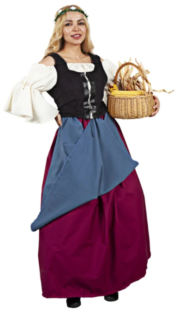 Disfraz de Lavandera Medieval para Mujer Taberneras y Campesinas Medievales Fycar