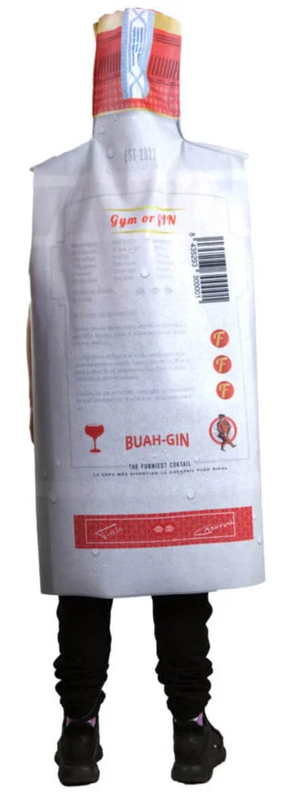 Disfraz de Botella de Ginebra para Adulto Bebida y Comida Fycar