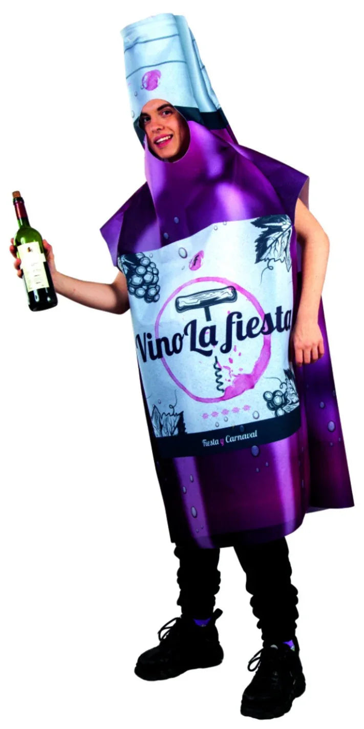 Disfraz de Botella de Vino para Adulto Bebida y Comida Fycar