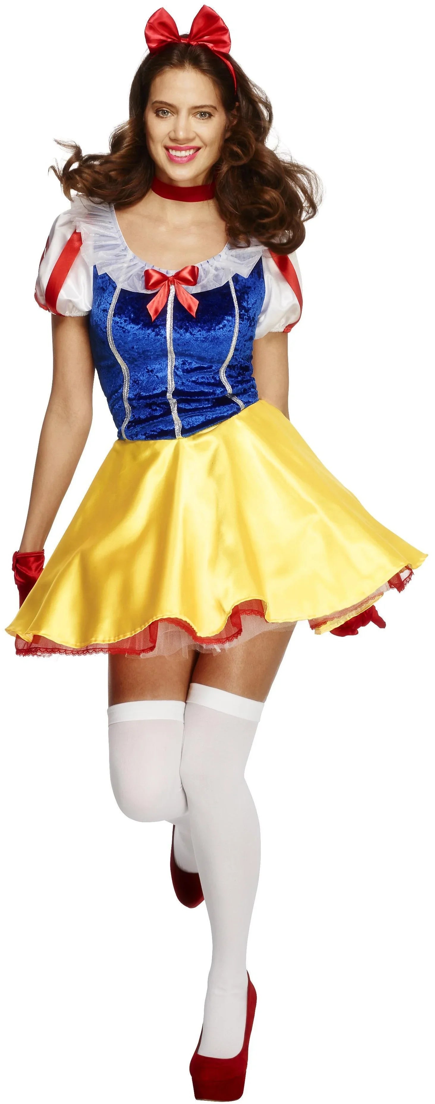 Vestido de Blancanieves Corto para Mujer Adultos Smiffys