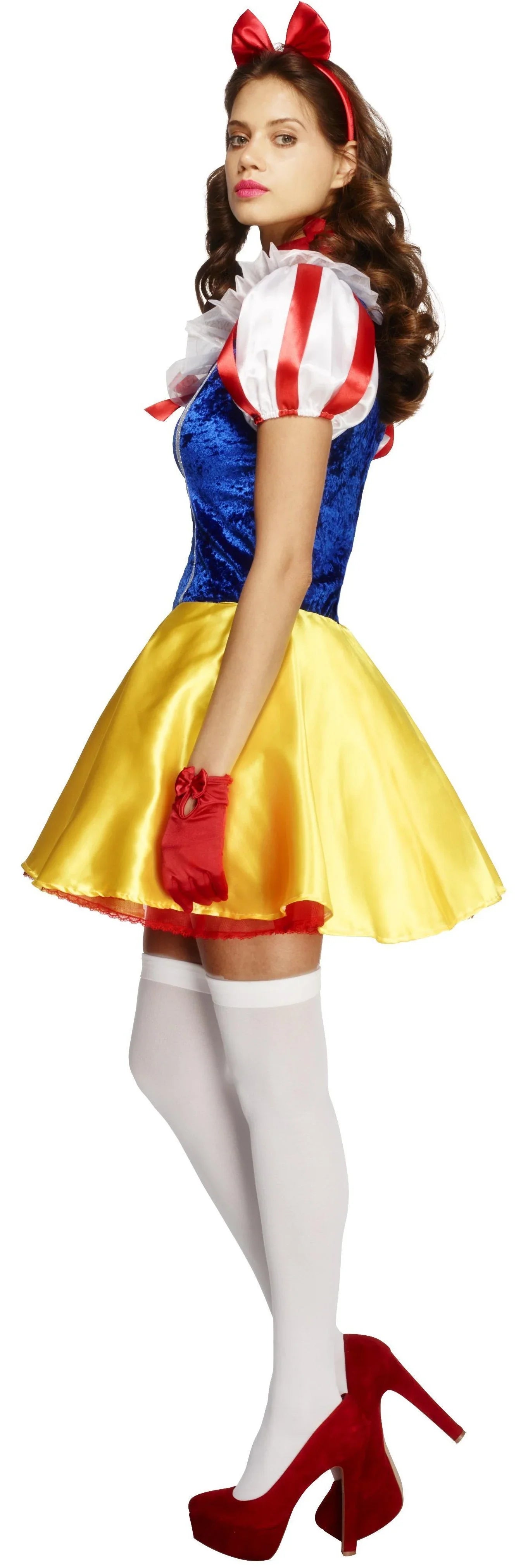Vestido de Blancanieves Corto para Mujer Adultos Smiffys