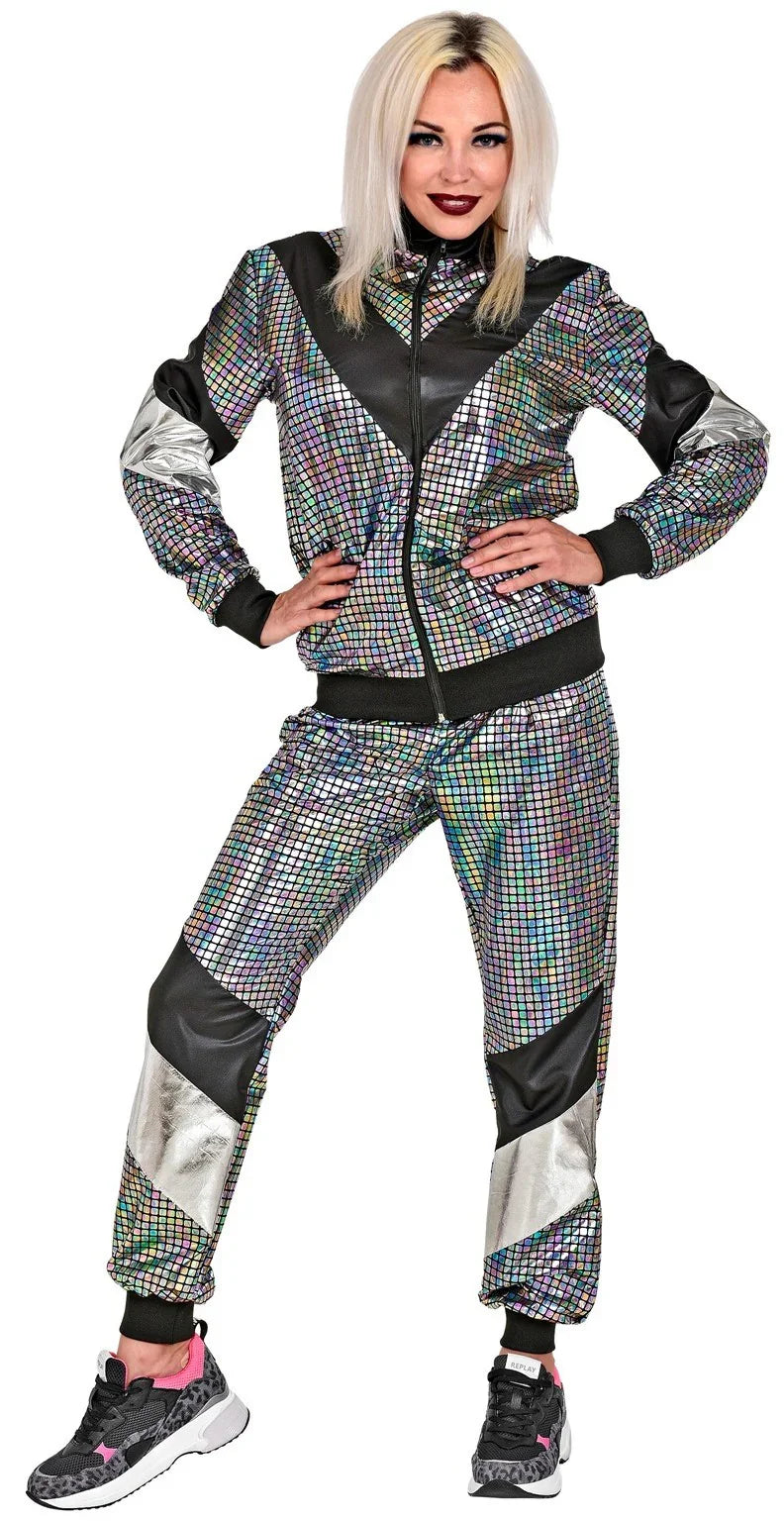 Disfraz Chándal Años 80 Reflectante para Adulto Chándales de Táctel Años 80 Widmann