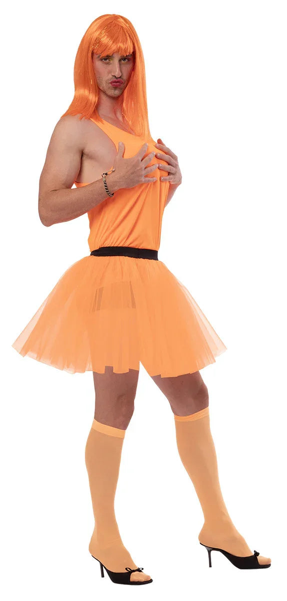 Disfraz de Bailaria Gogó Naranja para Hombre Despedidas Rubies