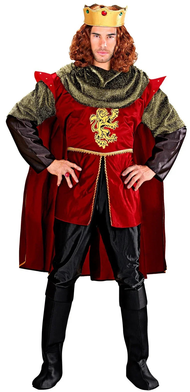 Disfraz de Rey Medieval Rojo para Adulto Medievales Widmann