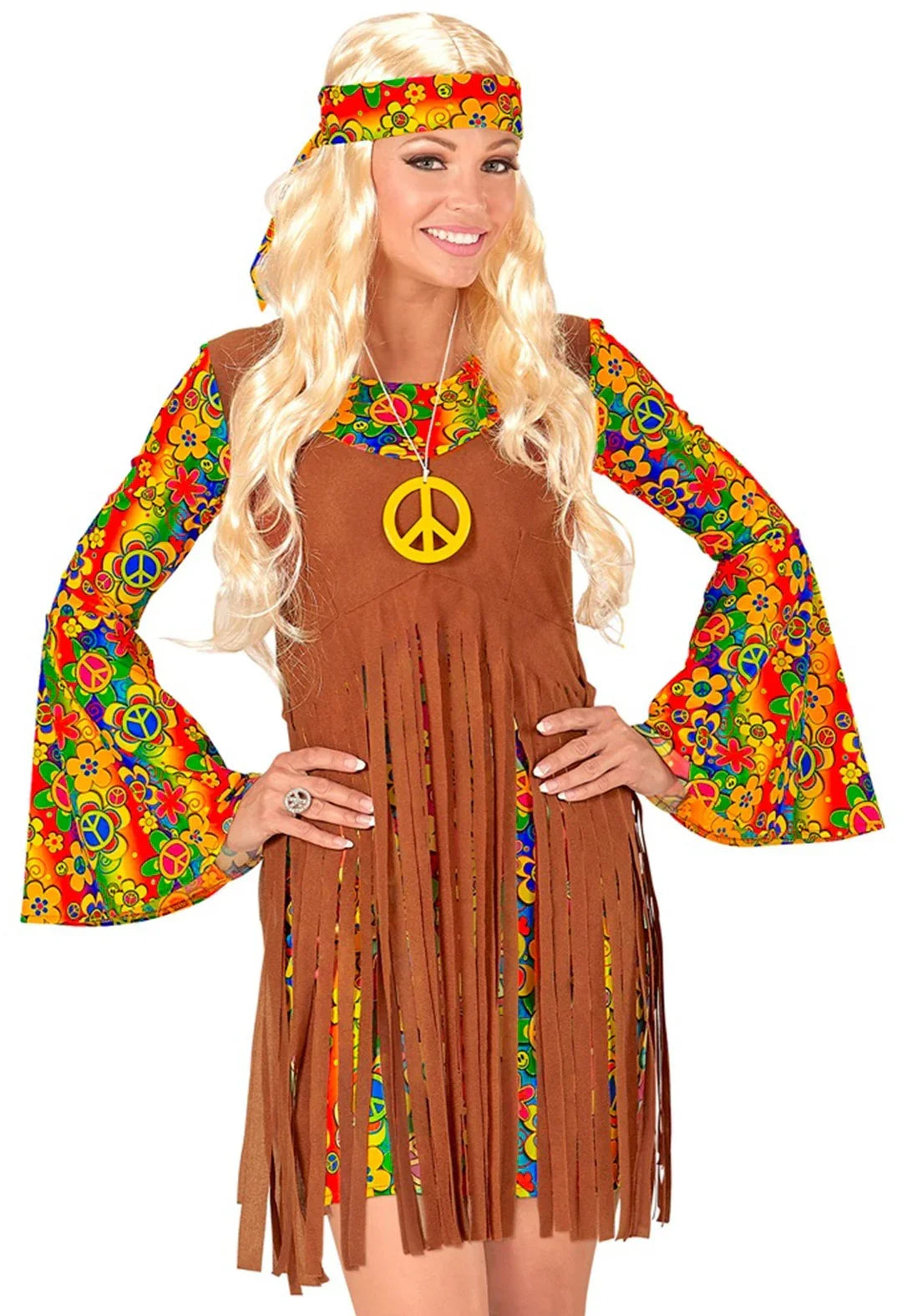 Disfraz de Hippie con Colgante Hippies Widmann