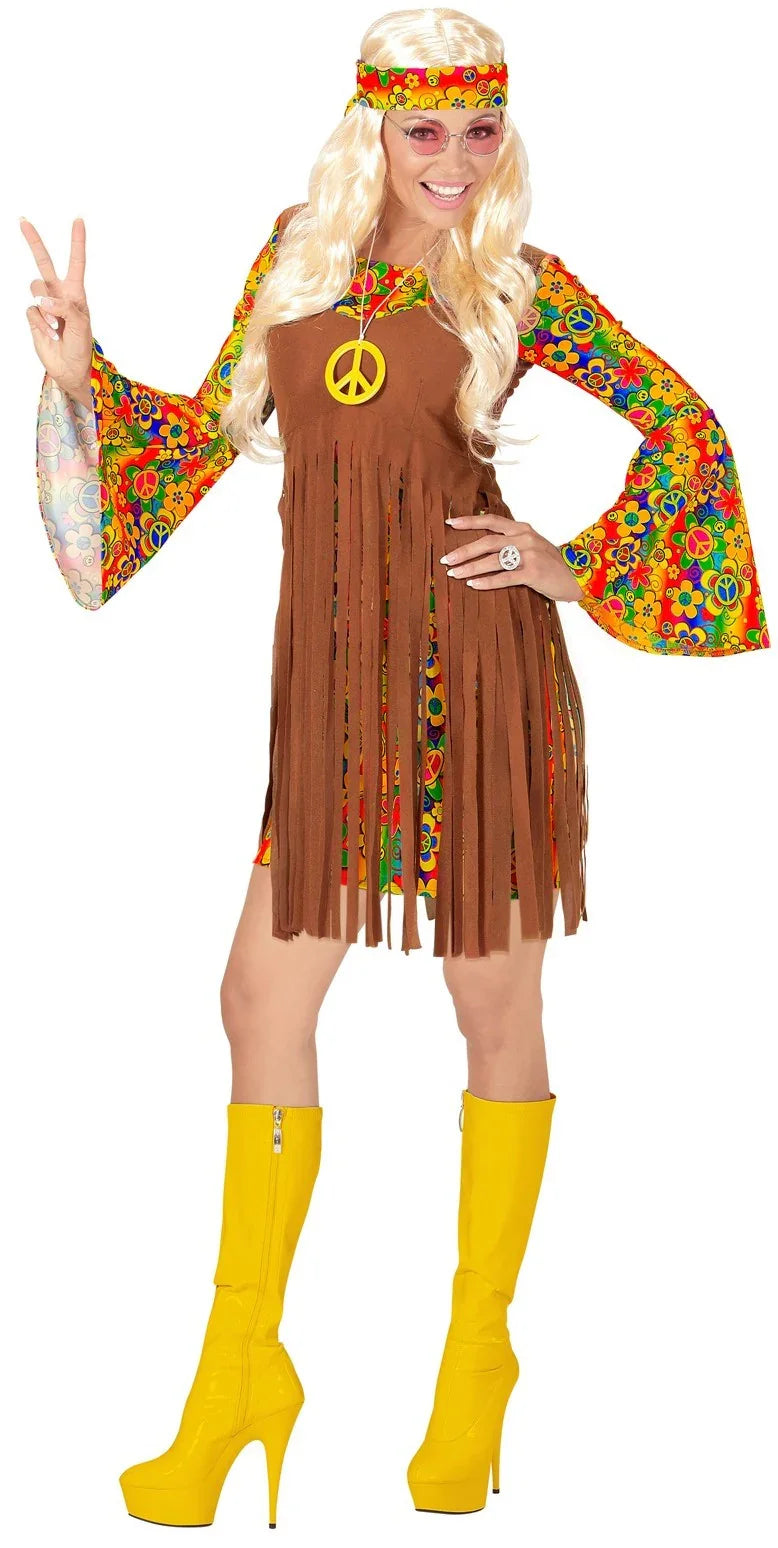 Disfraz de Hippie con Colgante Hippies Widmann