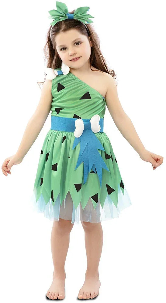Disfraz de Cavernícola Verde para Niña Cavernícolas y Trogloditas Infantiles EuroCarnavales