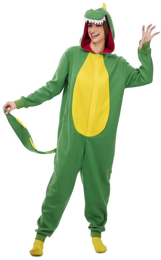 Disfraz de Dinosaurio Verde para Adulto Dragón y Dinosaurio EuroCarnavales
