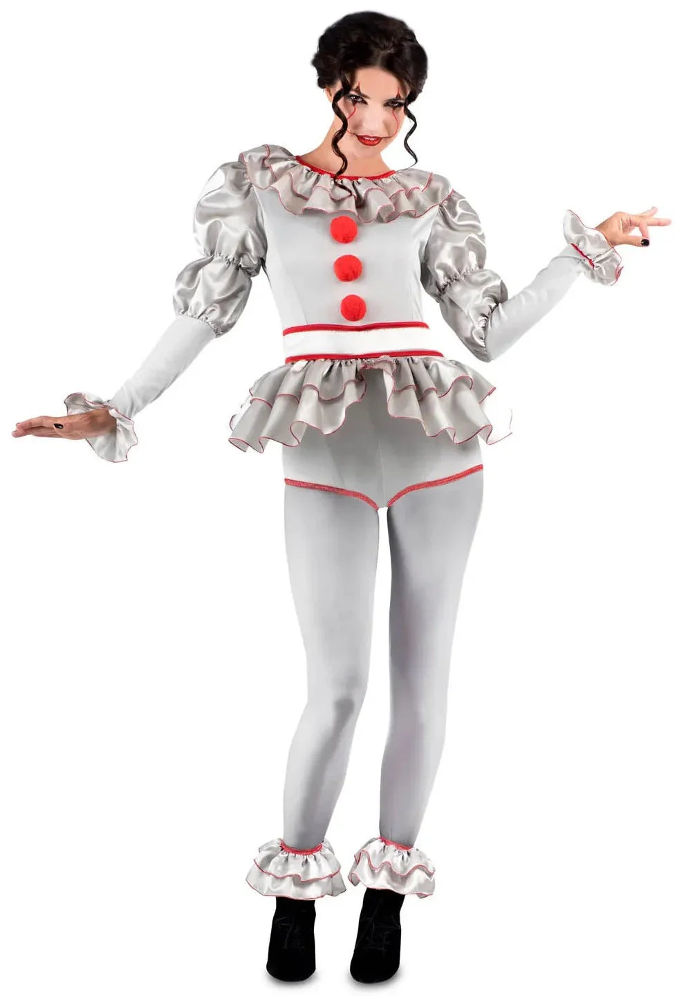 Disfraz de Payasa Diabólica Penny con Body para Mujer Pennywise Viving