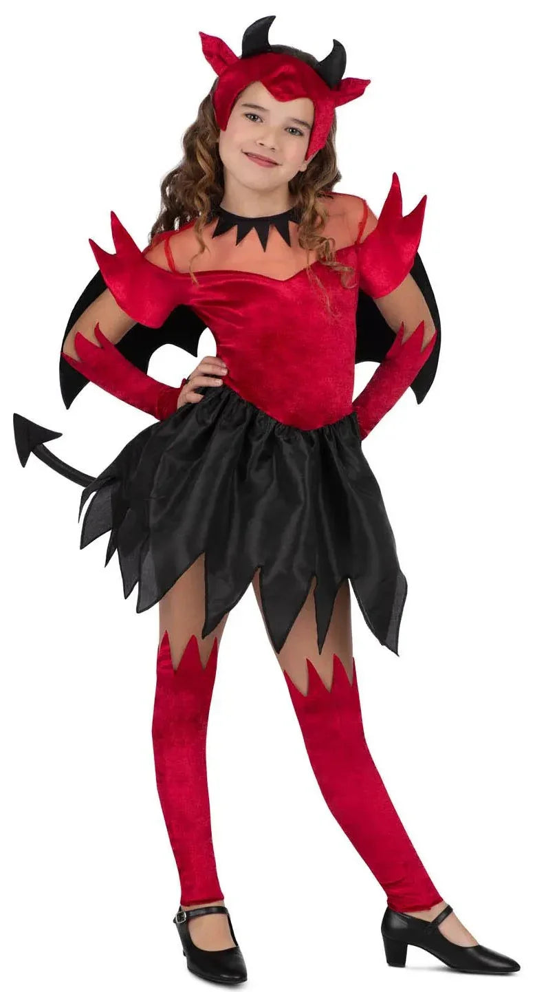 Disfraz de Demonia con Alas para Niña Demonios Viving