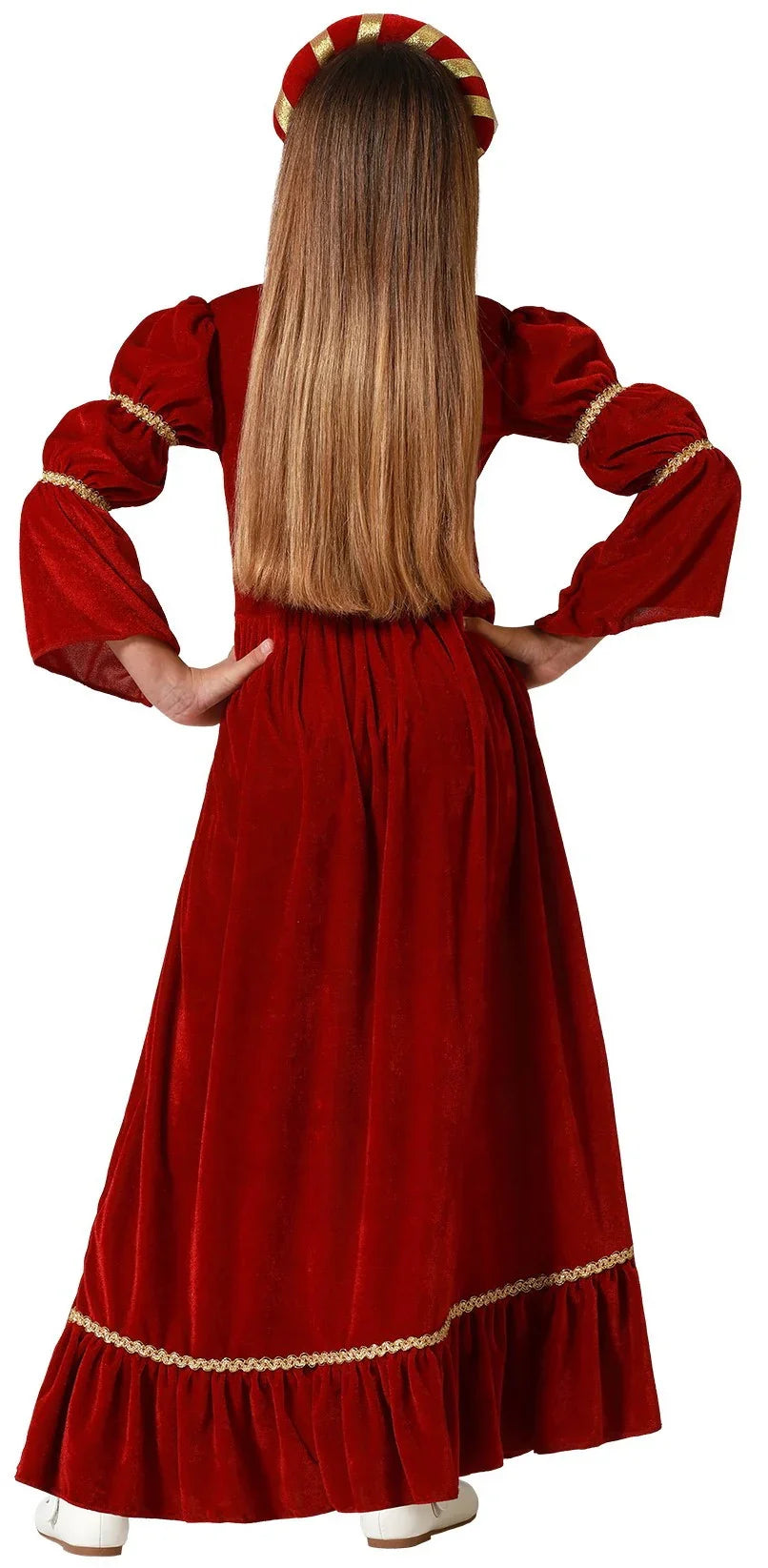 Disfraz de Doncella Medieval Granate para Niña Princesas y Damas Medievales Atosa