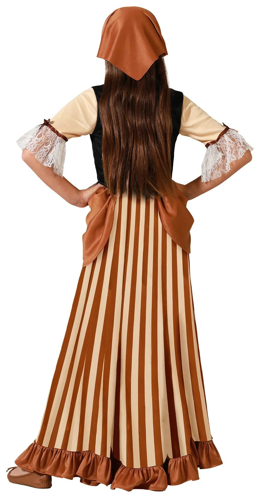 Disfraz de Mesonera Marrón Infantil Taberneras y Campesinas Medievales Atosa