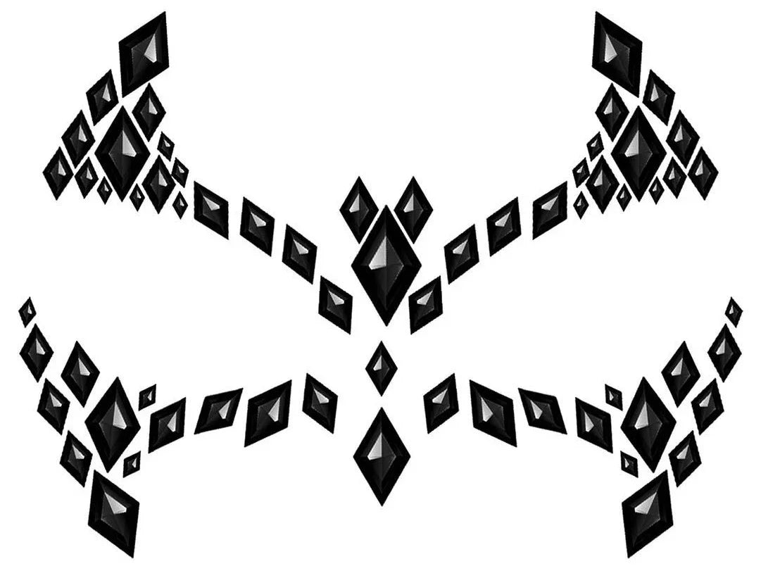 Gemas Faciales Adhesivas Negras de Murciélago Kits de Maquillaje Guirca