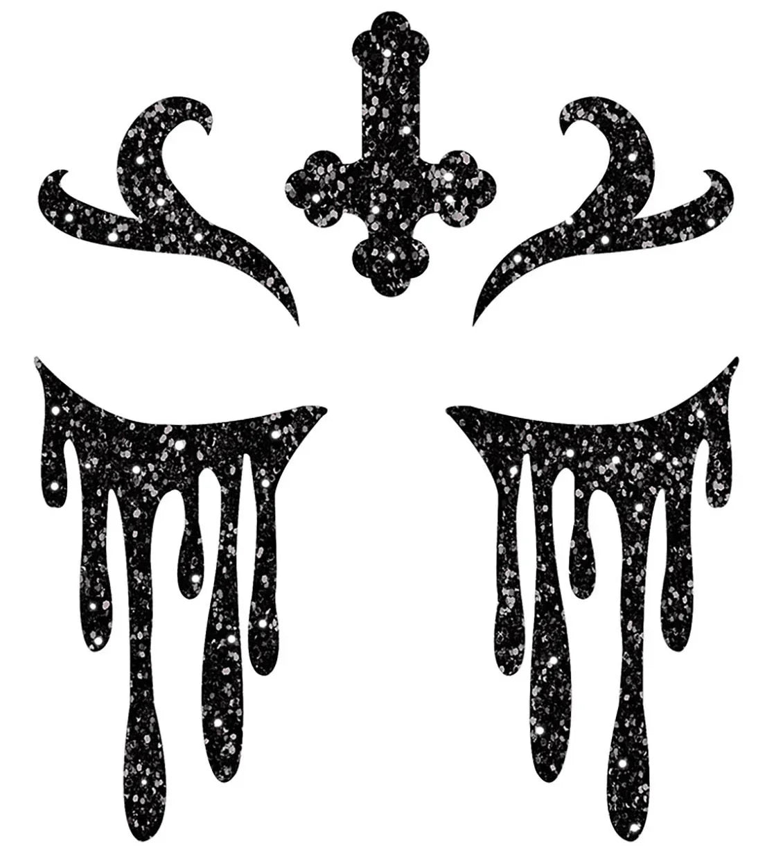 Maquillaje Adhesivo Negro con Purpurina de Monja Kits de Maquillaje Guirca