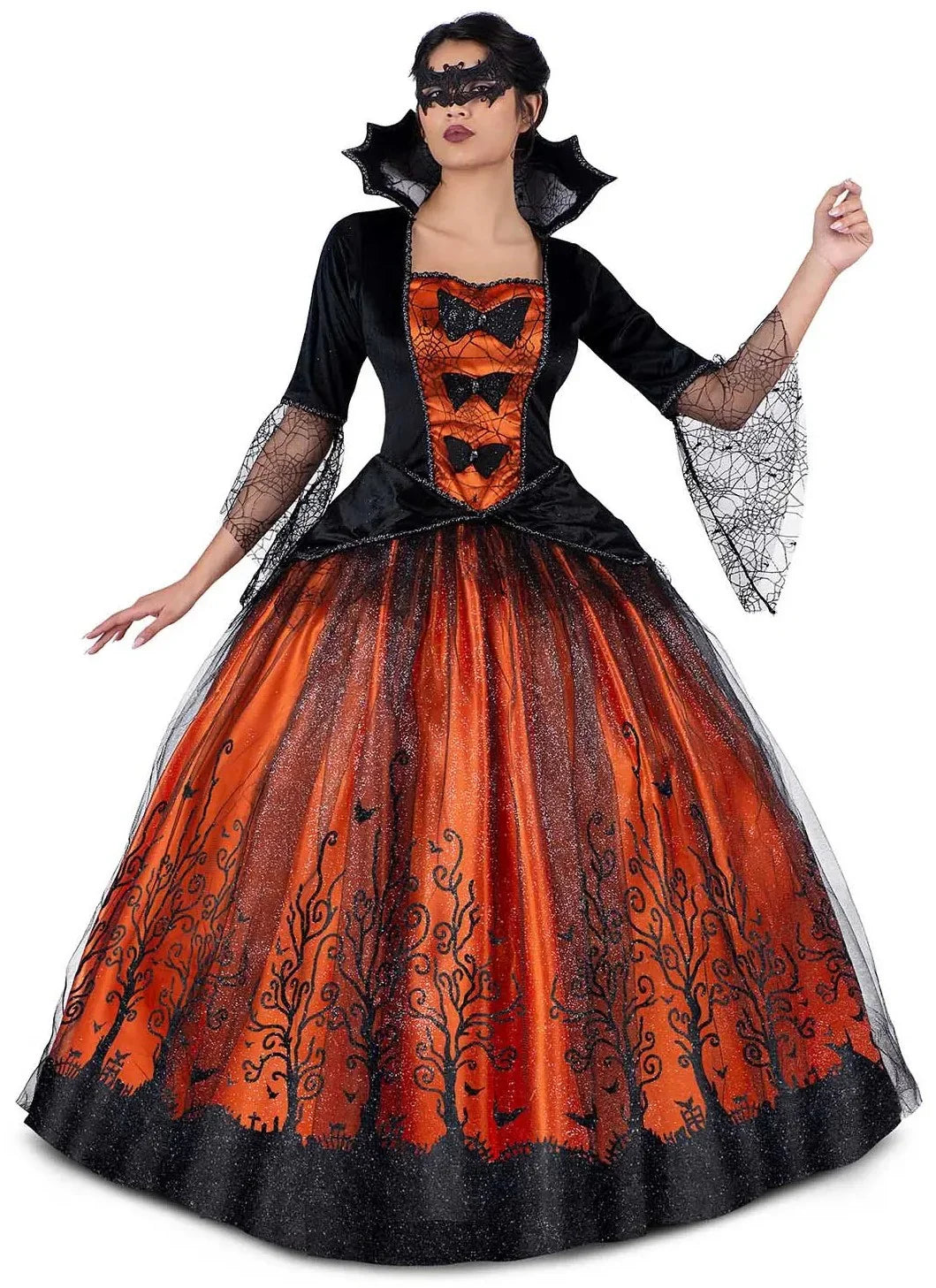 Disfraz de Vampiresa Elegante con Antifaz para Mujer Vampiros y vampiresas Viving