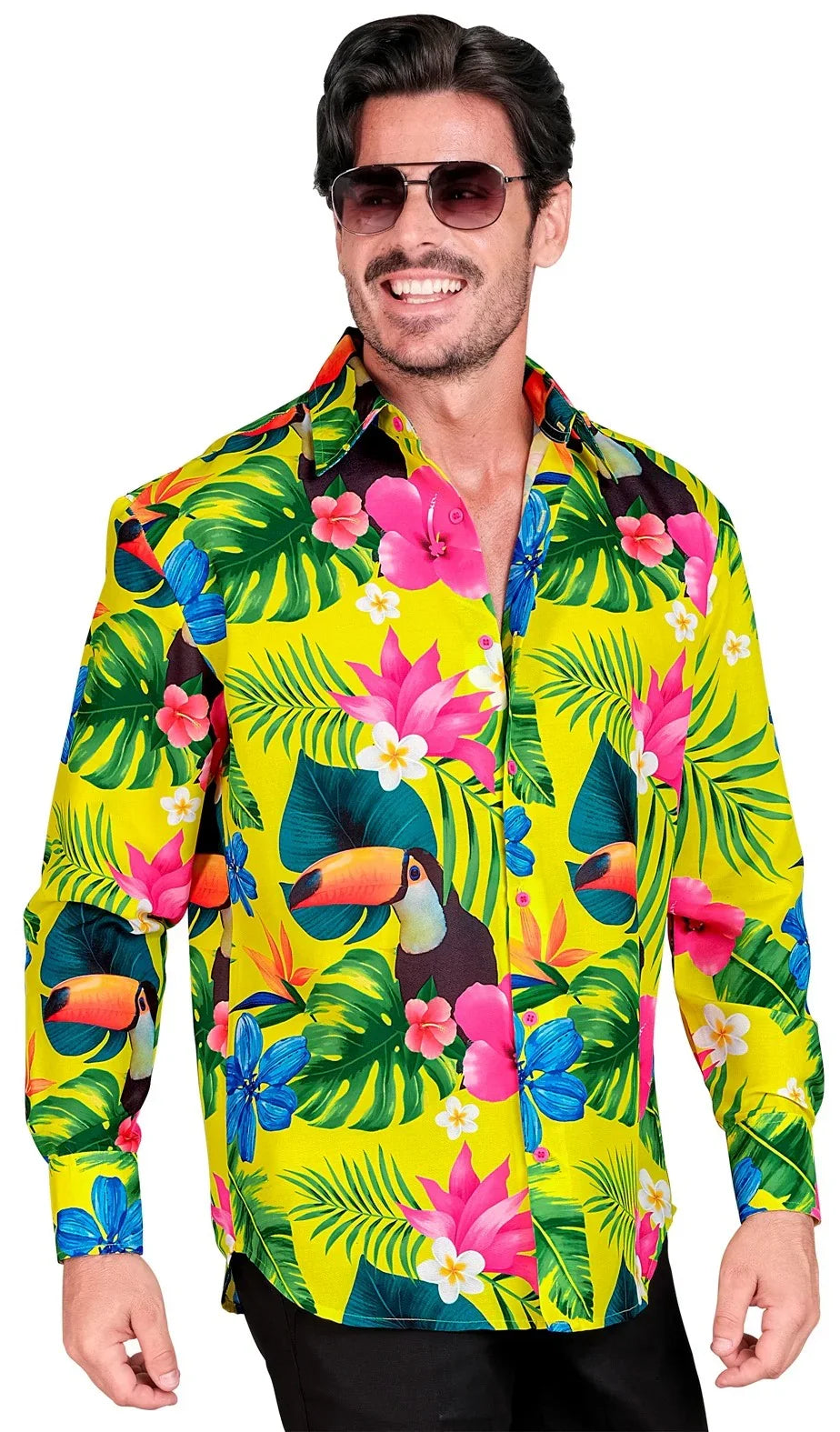 Camisa Hawaiana Tropical Amarilla para Hombre Hawaianos Widmann