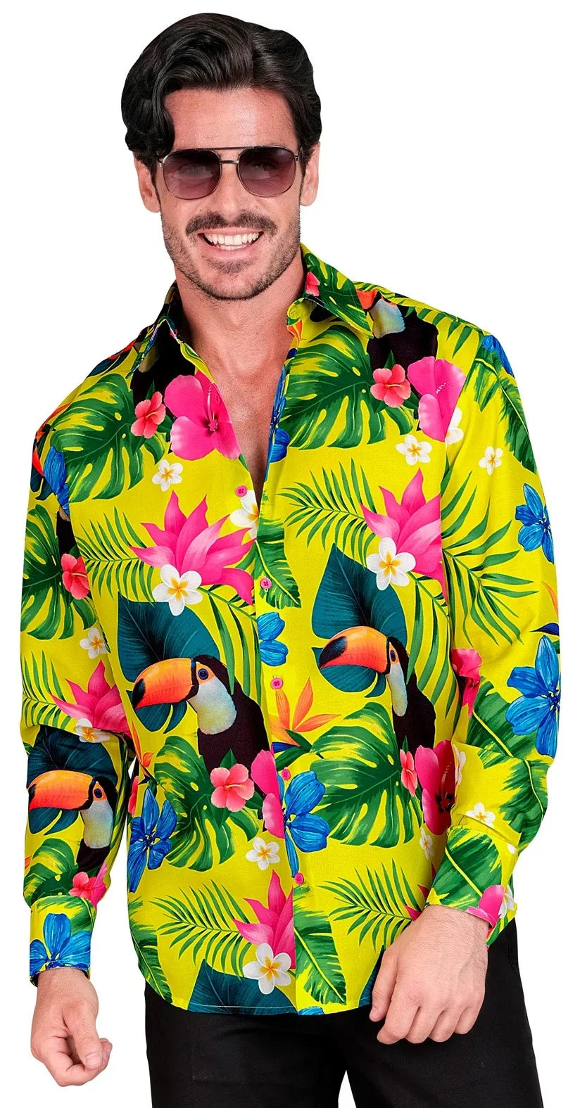 Camisa Hawaiana Tropical Amarilla para Hombre Hawaianos Widmann