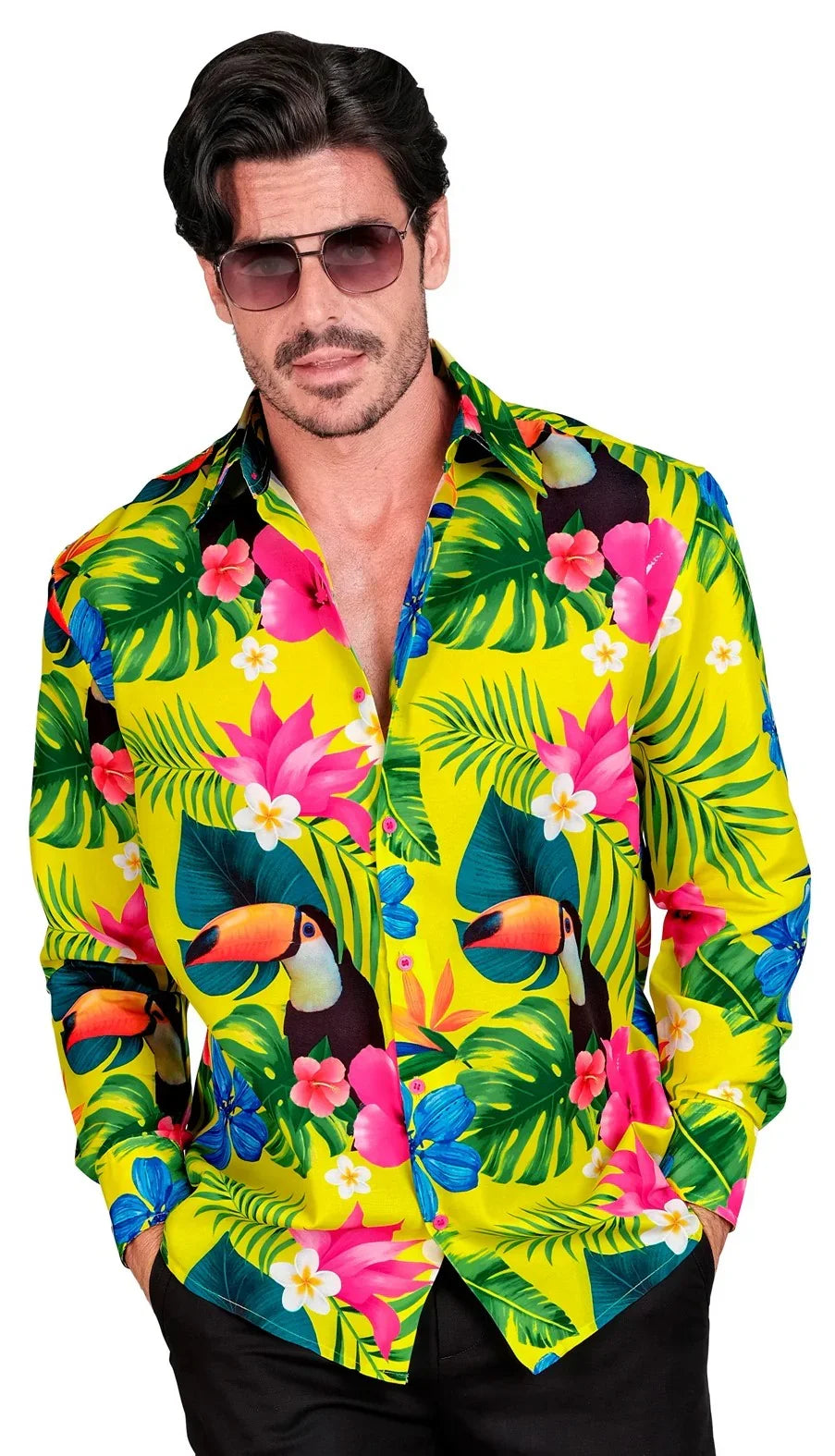 Camisa Hawaiana Tropical Amarilla para Hombre Hawaianos Widmann